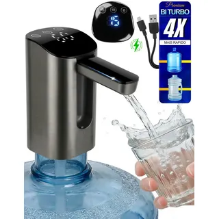 Bomba Para Garrafão De Agua Elétrica Galao Recarregavel Automatico Portatil Digital Touch Silenciosa Bateria Longa Duracao Cozinha Escritorio Camping Viagem Capacidade até 20 Litros