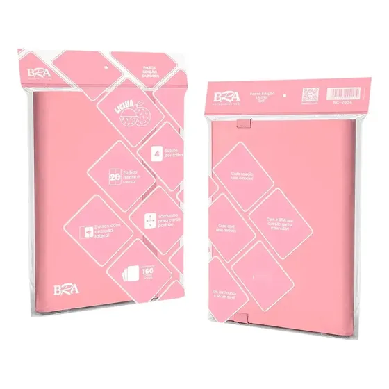 Pasta Para Cards Bra 2x2 Edição Sabores 160 Cards Lichia Rosa