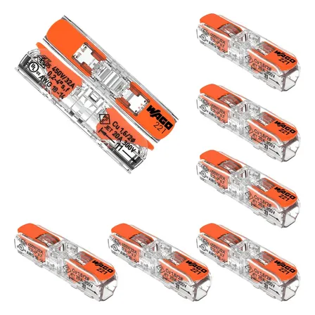 Kit 6 Peças Conectores Emenda De Fios Inline 221-2411 Wago 127/220v