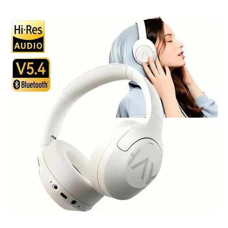 Headset Gamer Haylou S30 Pro Bluetooth 5.4 Com Cancelamento De Ruído E 80 Horas De Bateria Branco