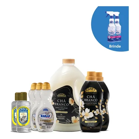 Kit Coala Mega Limpeza Chá Branco + 2 Passa Fácil Chá Branco