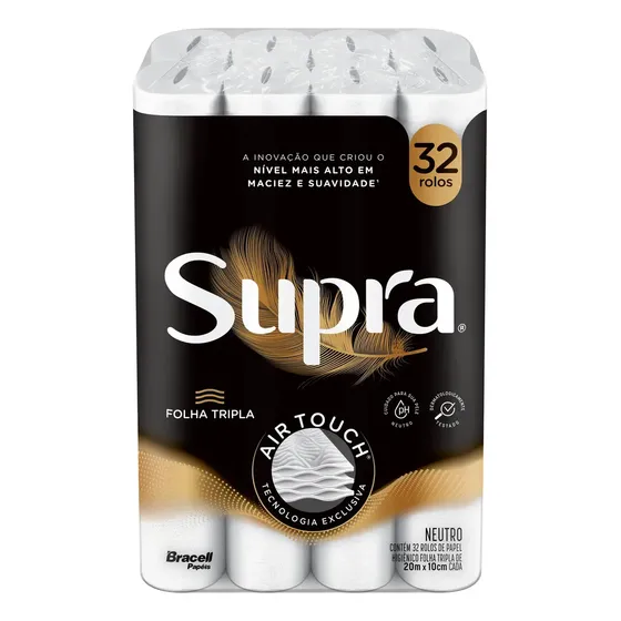 Papel higiênico Supra Papel Higiênico Supra folha tripla de 32 un