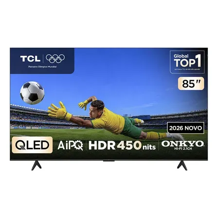 Smart Tv Tcl 85 Polegadas Qled 4k P7l Wifi Bluetooth Google Tv Hdr10+ 120 Hz Vrr Aipq 85p7l