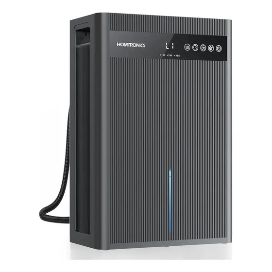 Desumidificador de 3 L com mangueira de drenagem, temporizador de 12 a 84 horas Silencioso (35 dB), desumidificador portátil para controlo da humidade com luz LED de 7 cores e desligamento automático