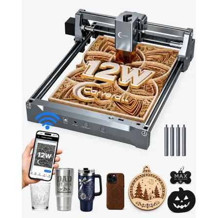 Máquina De Gravação E Corte A Laser Carverall K15pro 12w Com Wi-fi E App Para Madeira, Metal E Acrílico