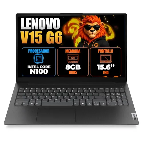 Notebook Lenovo V Series V15 G6 Itn 83m40016ld Preto 2025 15.6 1920 Px X 1080 Px Disco Ssd Pcie 256 Gb Intel N100 8gb De Ram