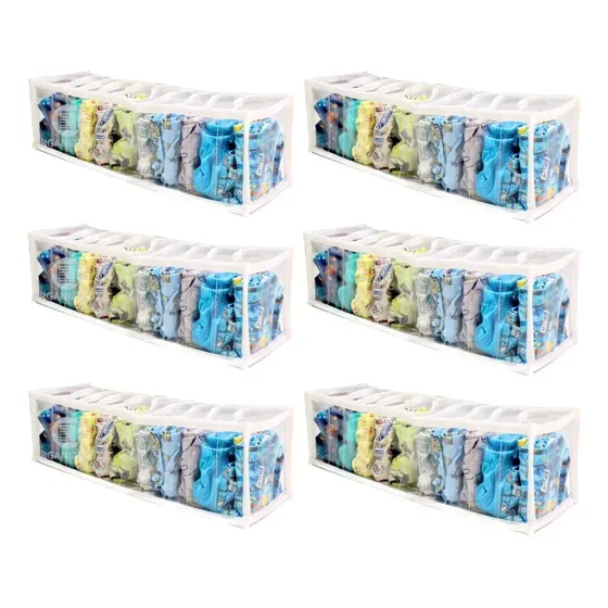 Kit 6 Colmeia Organizadora De Gavetas P, M, G Baby E Adulto Kit 6un - P 10x12x35cm