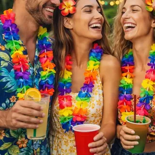 Kit C/ 36un Colar Havaiano Colorido Neon Festa Carnaval