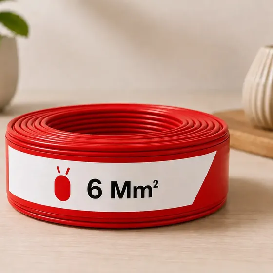 Cabo Flexível 6 Mm² Illuminix Rolo Com 100 Metros 750v Vermelho