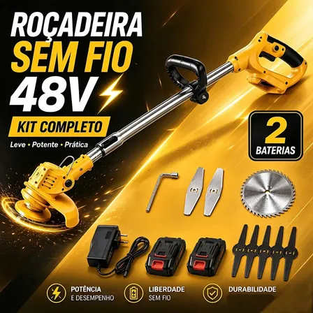 Roçadeira CHOCYN Sem Fio com Kit e 2 Baterias Recarregáveis