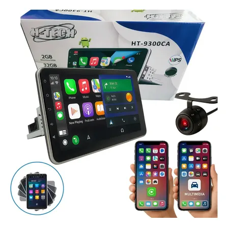 Central Multimidia H-tech Wifi Android 16 Tela Flutuante Preto