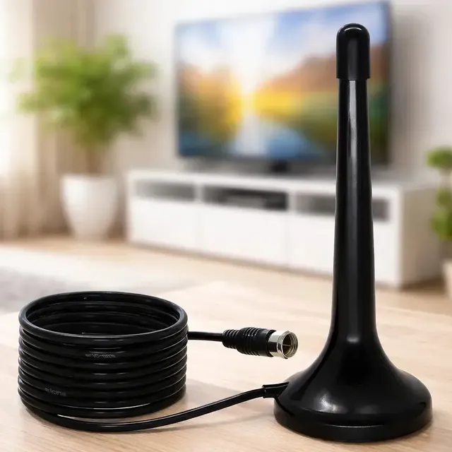 Antena Digital Sinal 4k Smart Tv Interna Externa Amplificador Hdtv Uhf Com Cabo Longo E Base Magnética