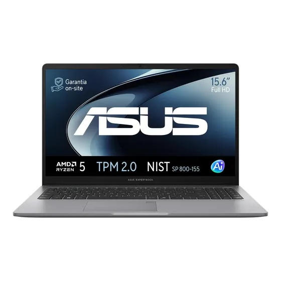 Notebook Asus Expertbook P1 (pm1503cda), Ryzen 5, 8gb Ram, 512gb Ssd, W11 Home, Tela 15.6' Fhd Ips, Misty Grey - Garantia On-site De 3 Anos
