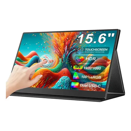 Monitor Portátil Touch 15.6'' Ips Full Hd 60hz Com Alto-falante Preto 127/220v