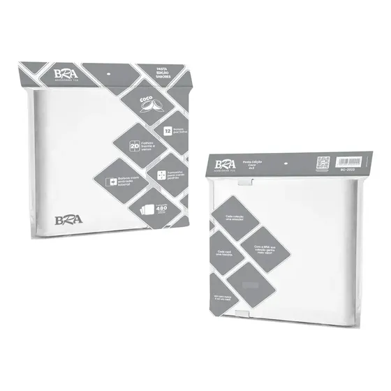 Pasta Para Cards Bra 4x3 Edição Sabores 480 Cards Coco Branco