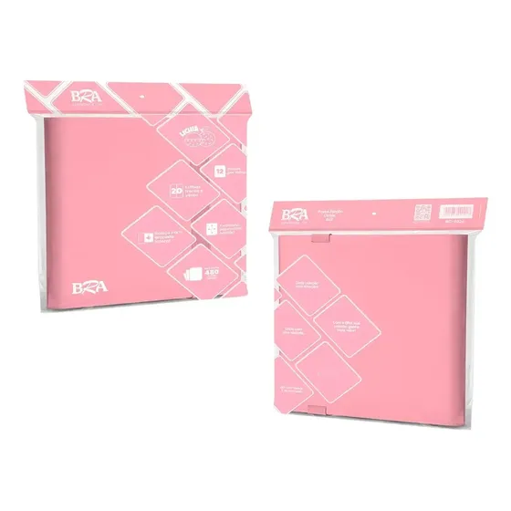 Pasta Para Cards Bra 4x3 Edição Sabores 480 Cards Lichia Rosa