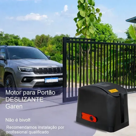 Motor Portao Eletronico Garen 1/4hp 400kg 2controles 3m Preto 127v