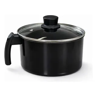 Canecão Leiteira Fervedor N16 Tampa Vidro Cabo Baquelite Preto