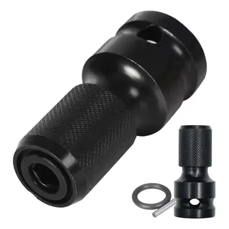 Adaptador De Soquete P/ Chave Impacto 1/2 Em Bits 1/4 Preto
