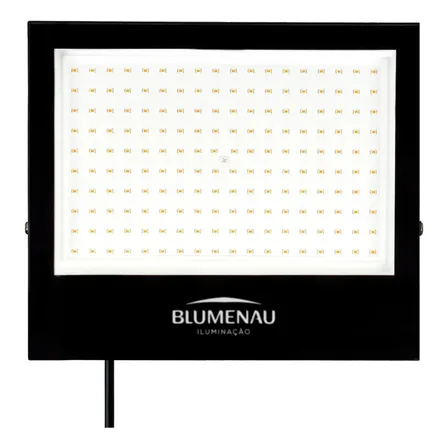 Refletor Holofote Prova D'água De Led Slim 150w Preto Bivolt Luz Branco-quente 127/220v