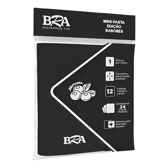 Pasta Para Cards Bra 1x1 Edição Sabores 24 Bolso Jabuticaba Preto