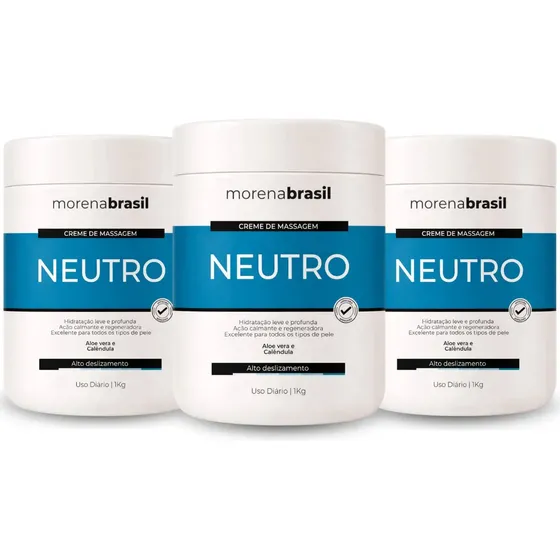 Kit 3x Creme De Massagem Neutro Profissional Neutra