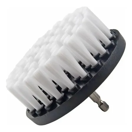 Escova Rotativa 100mm Super Macia Para Estofados Branco