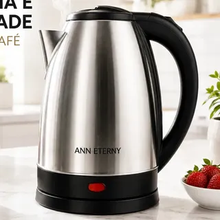 Chaleira Jarra Elétrica 1,8l Litros Em Inox Desligamento Automático Aquecimento Rápido Segura Café Chá Fácil Abertura Tampa Alça Ergometrica