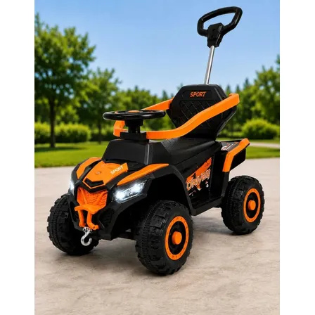 Carro Passeio Infantil Jipe 4 Rodas Quadriciclo Musica Led Laranja