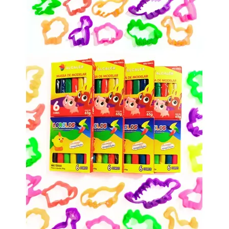 25 Cxs Massinha Modelar + 50 Forminha Cortador Lembrançinha Multicolor