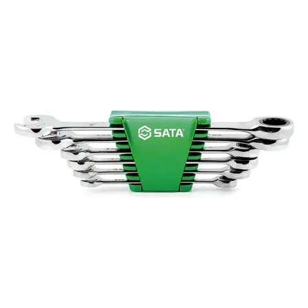 Jogo Chave Combinada Com Catraca 6pcs 8a19mm Sata St09033g