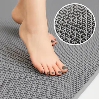 Tapete Antiderrapante Para Banheiro Box Idoso 1,20x0,60 PVC Vazado Área Molhada Chuveiro Ivalar
