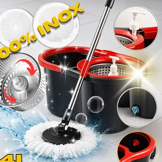 Mop Spray 360 Reservatório 800ml Cabeça Giratória 360 Microfibra Lavável 3 Panos Cabo De Alumínio Leve Para Piso Laminado Porcelanato Vinílico Madeira Selada