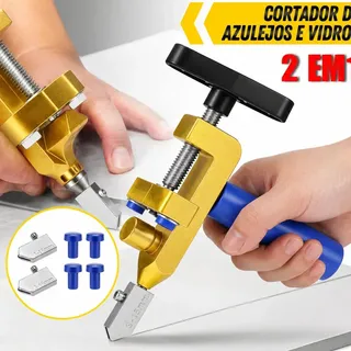 Riscador Manual Para Cortar Vidro Cerâmica Telha Piso Azulejo Porcelanato Ferramenta Profissional 2 Em 1 Cortador Quebrador Vidraceiro Instalador Construção Civil Reforma Bancada Revestimento 3 A 15mm