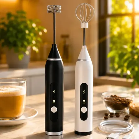 Mixer Portátil Elétrico 2 em 1 Misturador de Bebidas Mini Batedor Premium USB Mexedor Bebidas Vitaminas Café Chá Drink Blackbom
