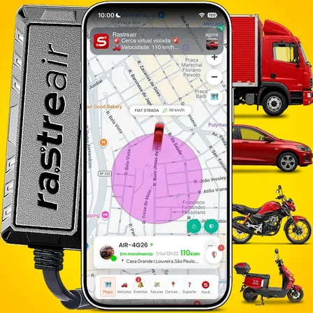 Rastreador GPS Veicular Automotivo 4G+ para Carro Moto Caminhão e Veículo Elétrico Rastreair com Localização em Tempo Real App Android iOS