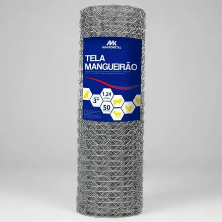 Tela Mangueirão 1,50x50 Metros Fio18 Makrometal Cinza