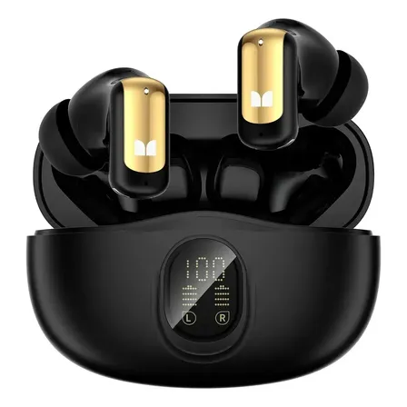 Fone De Ouvido Monster W55 In-ear Sem Fio Com Bluetooth, Cancelamento De Ruído E Display Led Preto