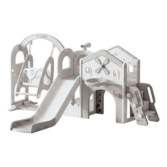 Playground Infantil Mini Parque Completo Balanço Escorregador Escada Adventure Maxi Toys - Cinza