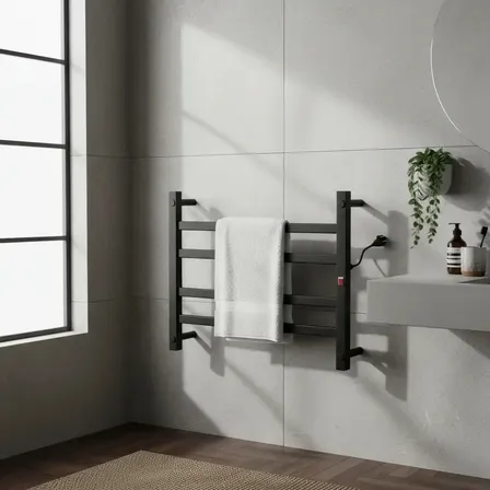 Toalheiro Térmico Seca E Aquece Toalhas E Banheiros Cor Preto 220v