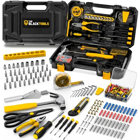 Kit Jogo De Ferramentas Completo 122 Peças Com Soquetes Chaves Martelo Trena Alicate Bits Maleta TBNT13 The Black Tools