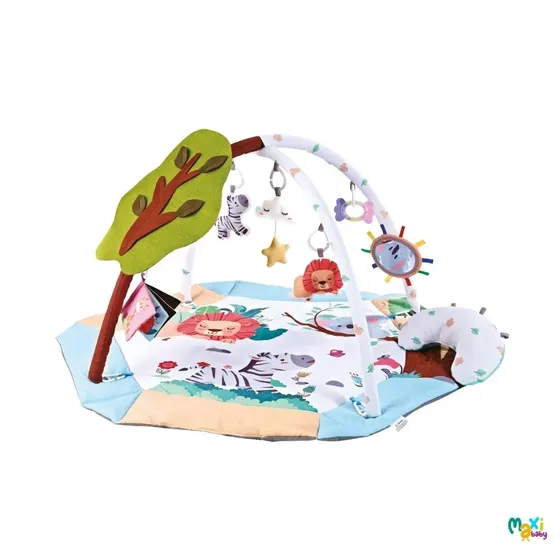 Tapete De Atividades Bebê Cercado 4 em 1 Brinquedo Sensorial Tummy Time Holiday Maxi Baby - Azul