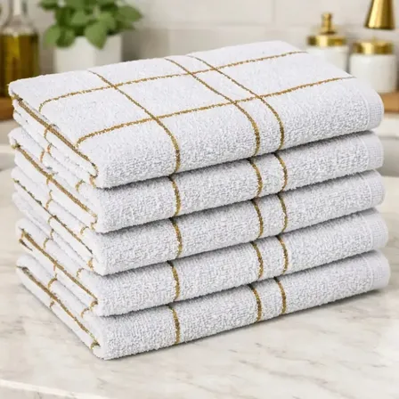 Kit 10 Pano Cozinha Louça Grande Xadrez Branco Alta Absorção Branco Xadrez Branco Quadriculado
