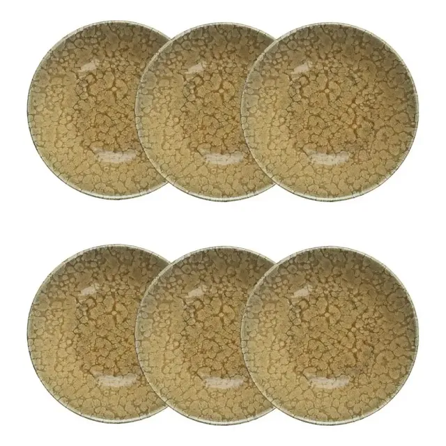 Jogo De 6 Pratos Fundos 20,5 Cm Oxford Unni Solara Marrom