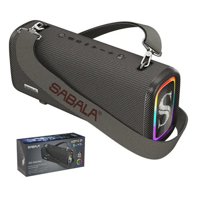 Caixa De Som Bluetooth 120w 20800mah Usb Sabala Dr-908 Pro Cor Cinza-escuro