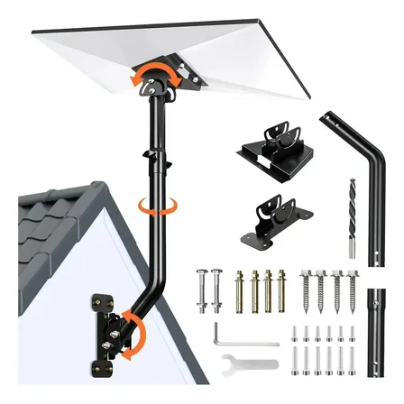Suporte De Aço Carbono Para Starlink3, 44-84cm Max360° Ajustável Parede/teto Preto