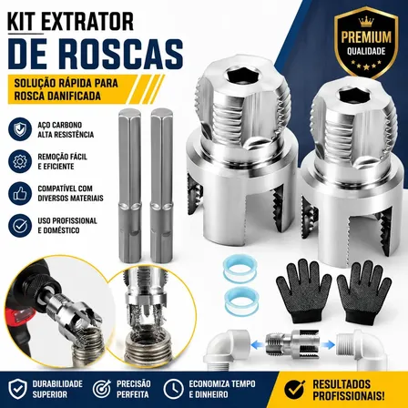 Kit Abridor De Rosca Interno Externo Tubo Cano Água 1/2 3/4 Kit Abridor Rosca Tubo Pvc Ppr 1/2 E 3/4 Interna ExternaAço ao carbono Luvas distribuídas gratuitamente Kit Abridor De Rosca
