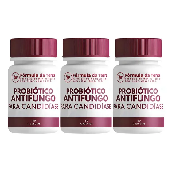 Probiótico Para Candidíase - Kit C/ 3 Und - C/ 60 Cápsulas Sem Sabor