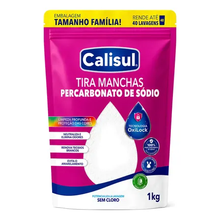 Percarbonato De Sódio 100% Puro Tira Manchas Alvejante - 1kg Calisul