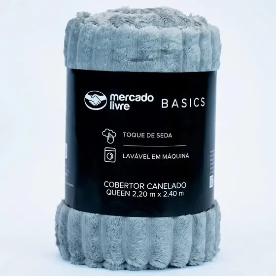 Cobertor De Microfibra Canelado Cinza Queen Toque De Seda Mercado Livre Basics Liso 1.78 Kg